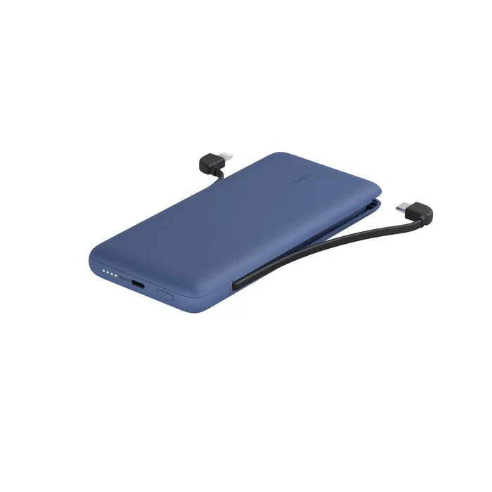 BoostCharge-Power Bank 10K with Integrated Cable Bleu – vue 1