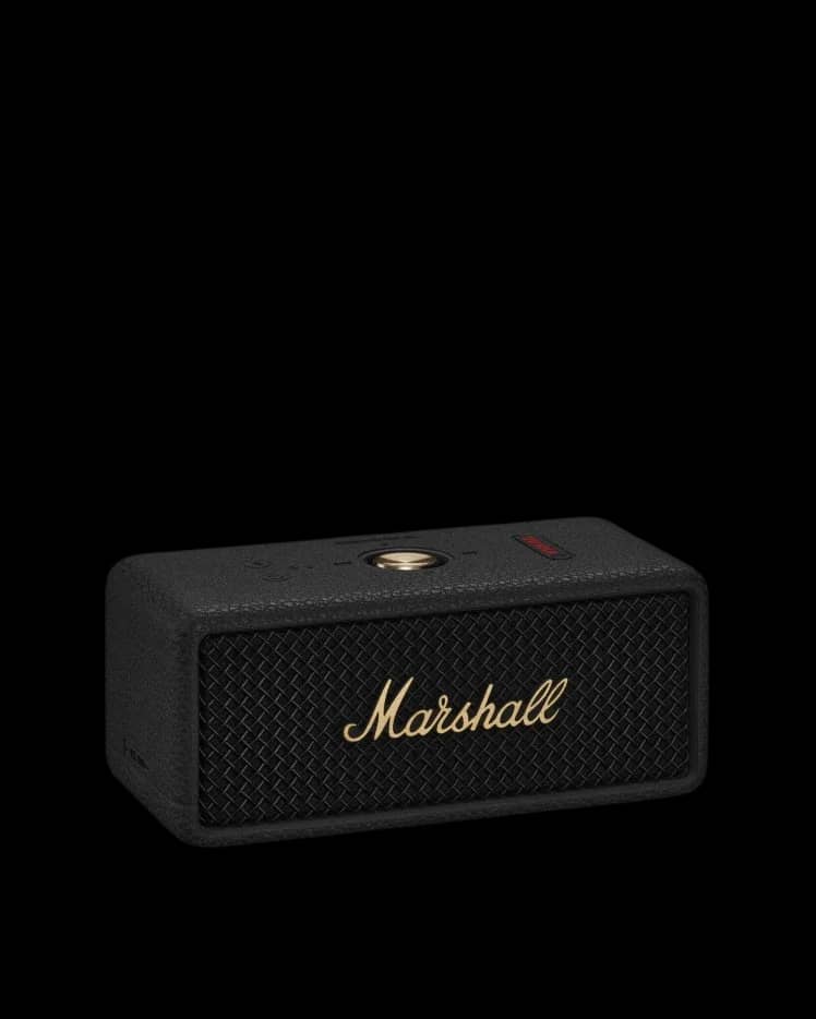 Marshall Emberton III Portable Bluetooth Speaker (Black & Brass) Black & Brass – vue 1