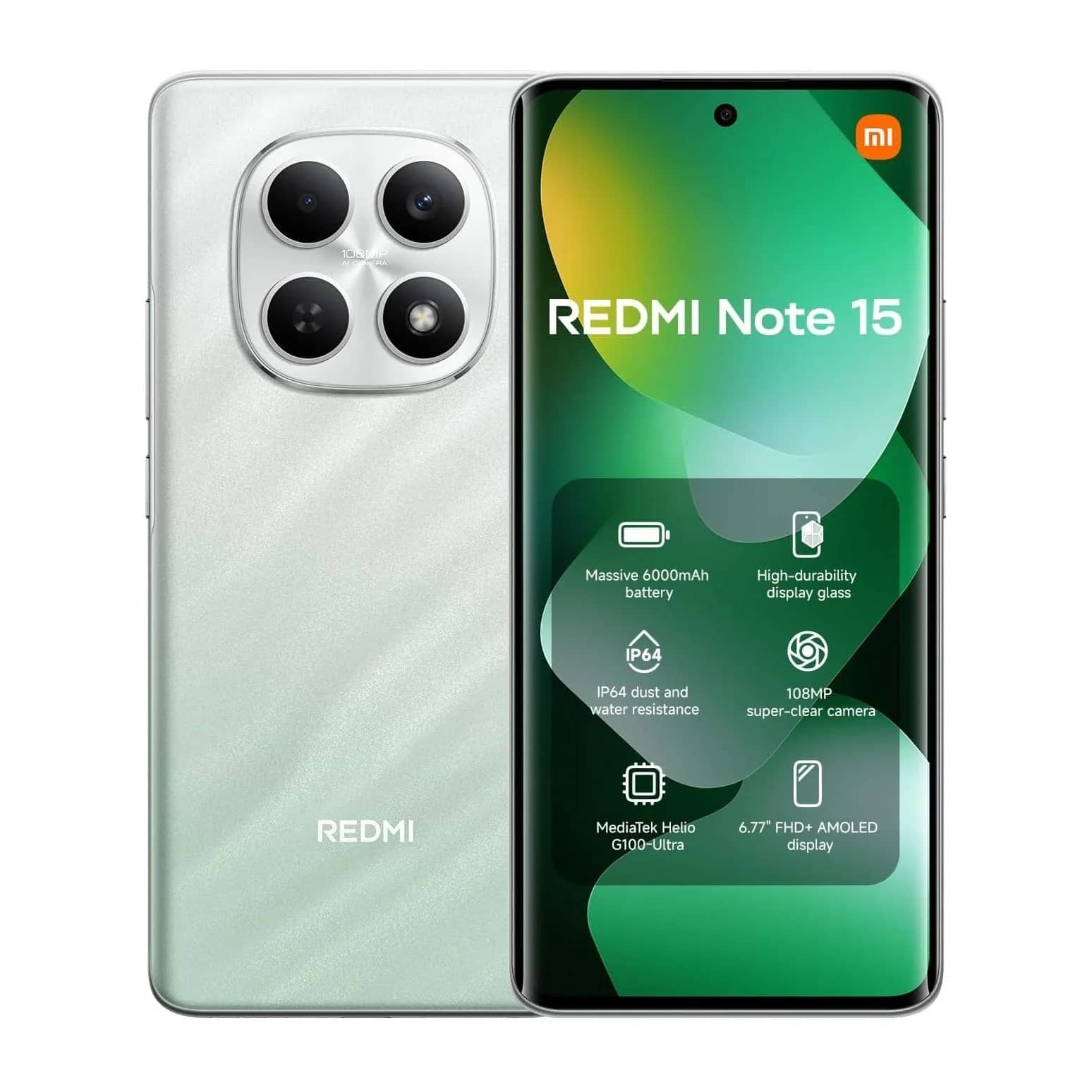 Xiaomi Redmi Note 15 4G Vert – vue 1