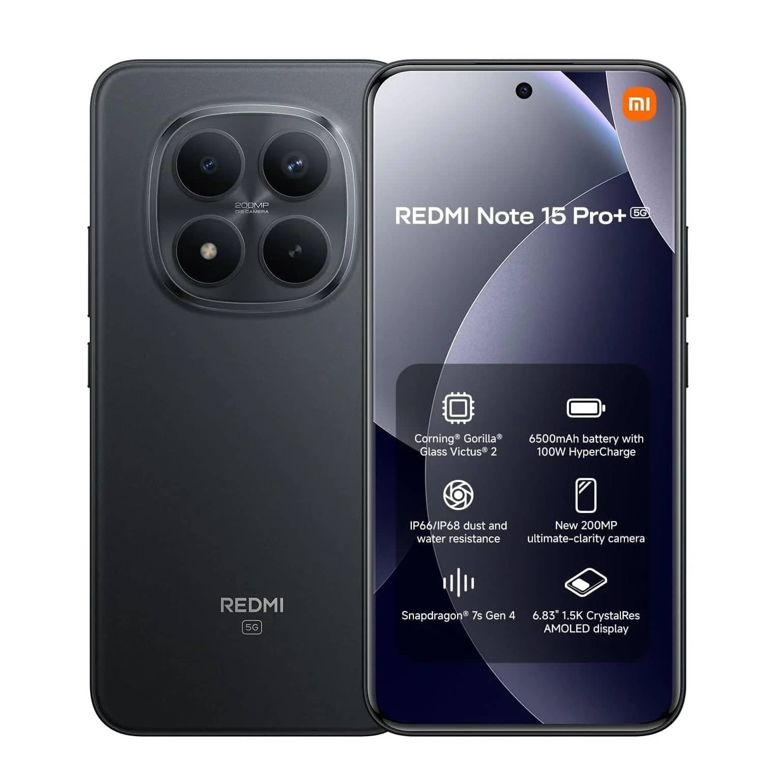 Xiaomi Redmi Note 15 Pro+ 5G Noir – vue 1